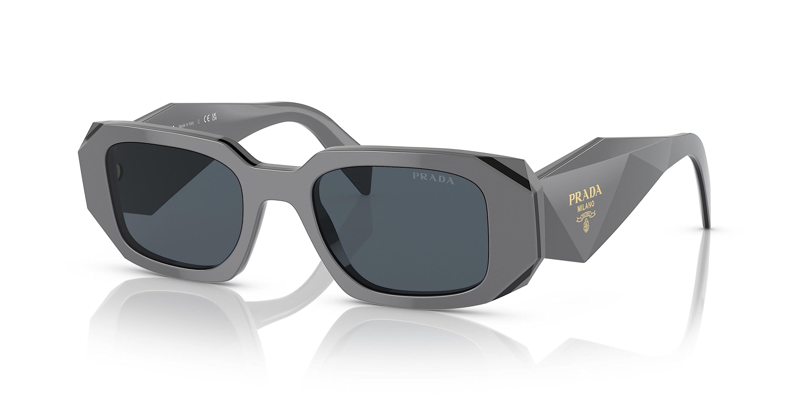 Prada PR 17WS Grey & Dark Grey Women's Sunglasses - 49/20/145mm Frame Size | Stylish UV Protection for Outdoor, Beach & Fashion Occasions