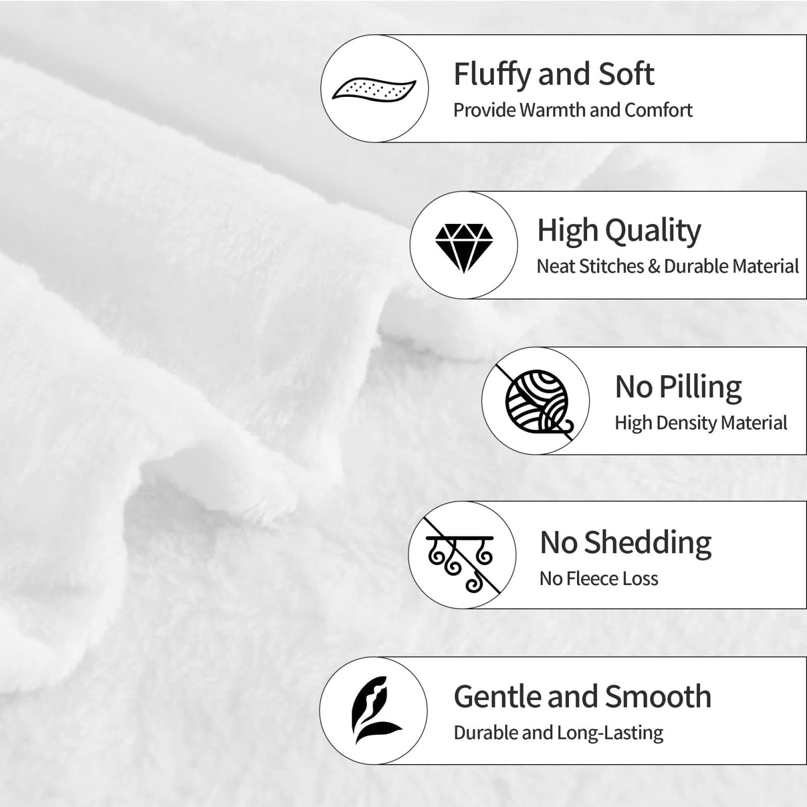 Ultra-Soft 350 GSM Fuzzy Fleece Throw Blanket for Adults & Kids - Microfiber Cozy Blanket Gift for Couch, Sofa, Bed - 50