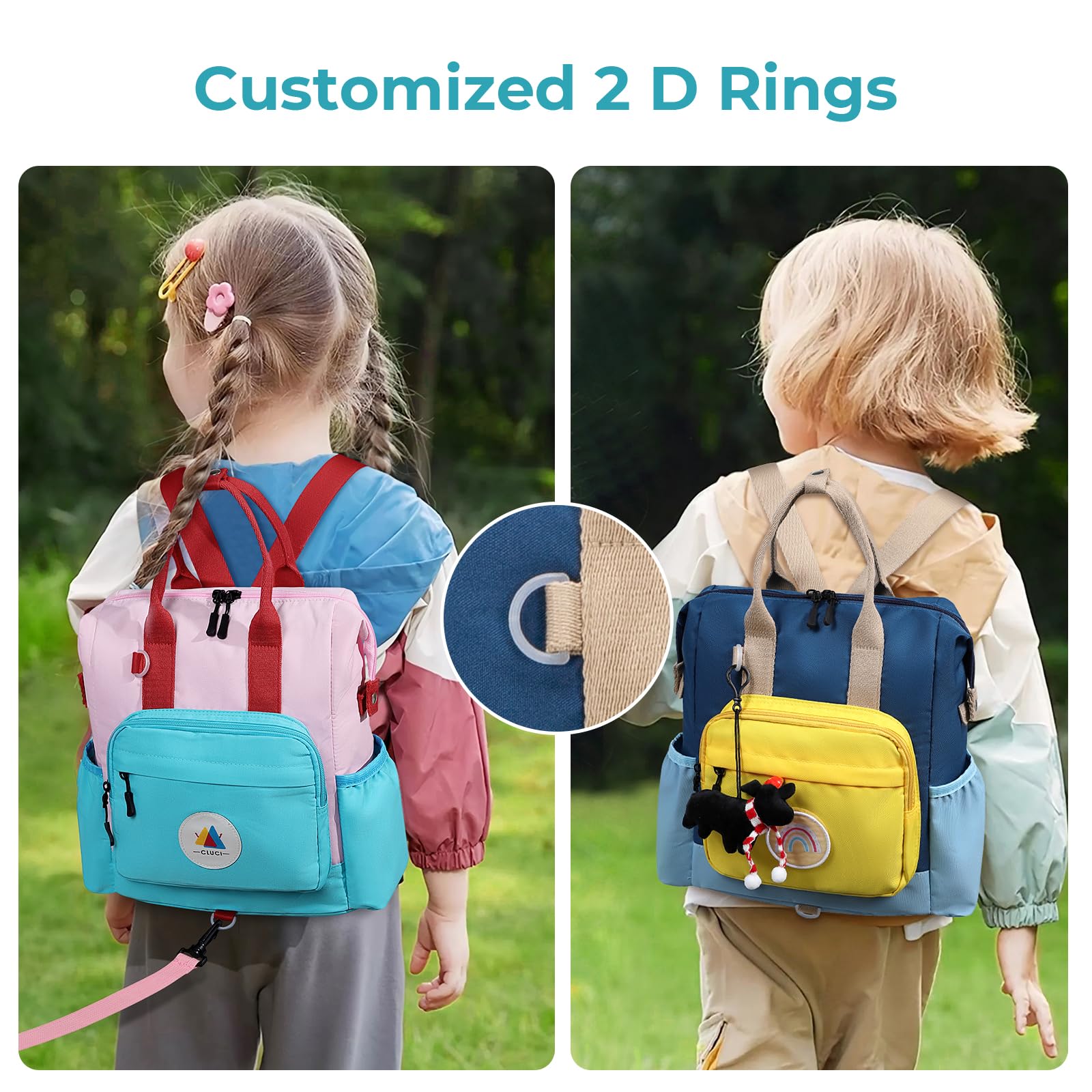 CLUCI Toddler Backpack for Boys & Girls - Lightweight School Backpack for Preschool, Kindergarten & Travel - Waterproof Kids Backpack for Daycare, Outings & Daily Use (Ages 2-4, No Velcro) - Perfect for School Supplies, Snacks & Essentials