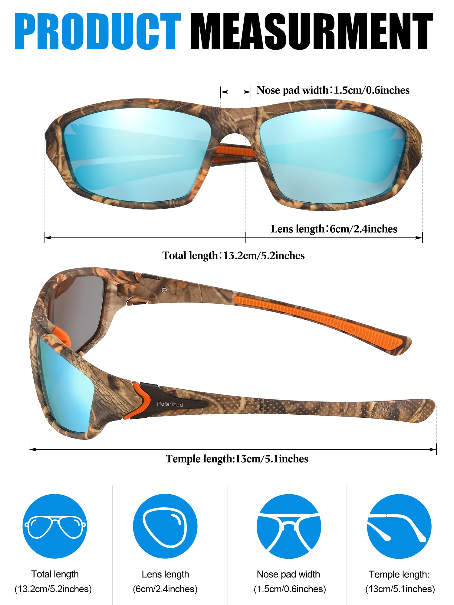 Frienda 6 Pack Polarized Sports Sunglasses for Men - UV Protection, Lightweight & Durable Fit Over Glasses - Perfect for Fishing, Running, Cycling & Outdoor Activities