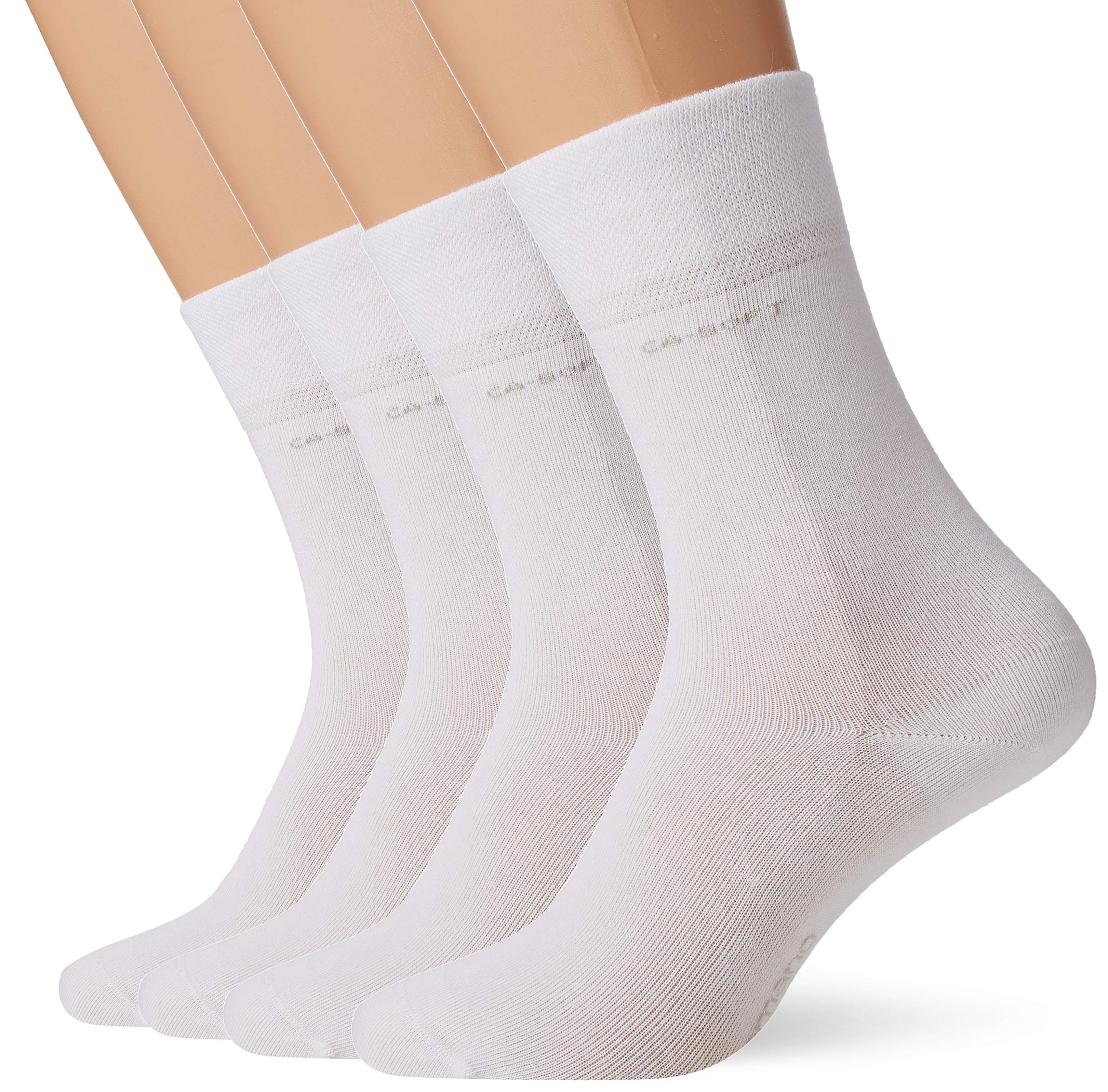 Premium Men's Cotton Crew Socks 4-Pack (White) - Size 39-42 - Soft Breathable Everyday Socks for Work, Gym & Casual Wear