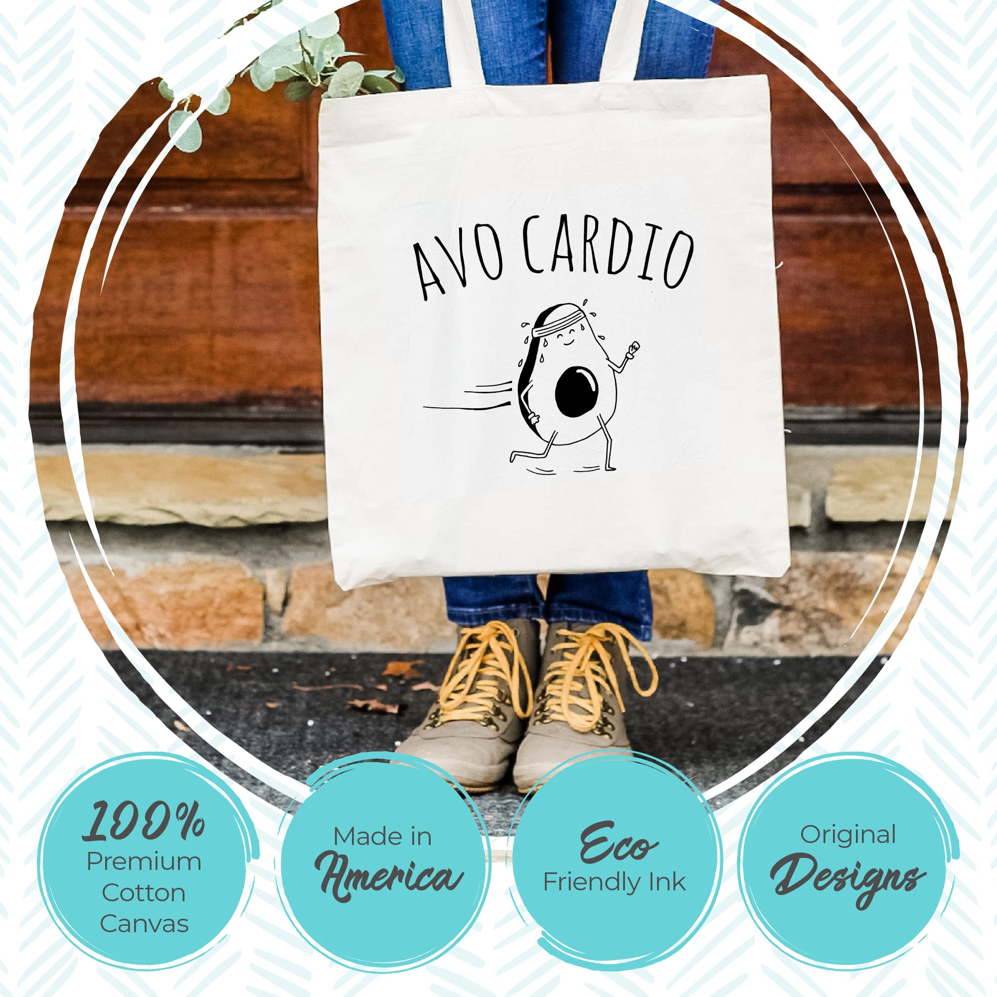Natural Canvas Tote Bag - Screenprinted Cotton Flour Sack for Plant Lovers & Shopping