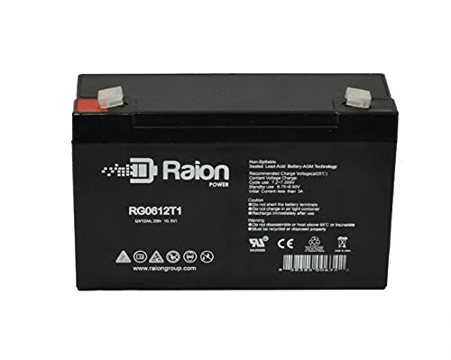 Raion Power RG0612T1 6V 12Ah AGM Replacement Battery for Leoch LP6-12 - 12 Pack - Perfect for UPS Backup, Emergency Lighting, and Security Systems