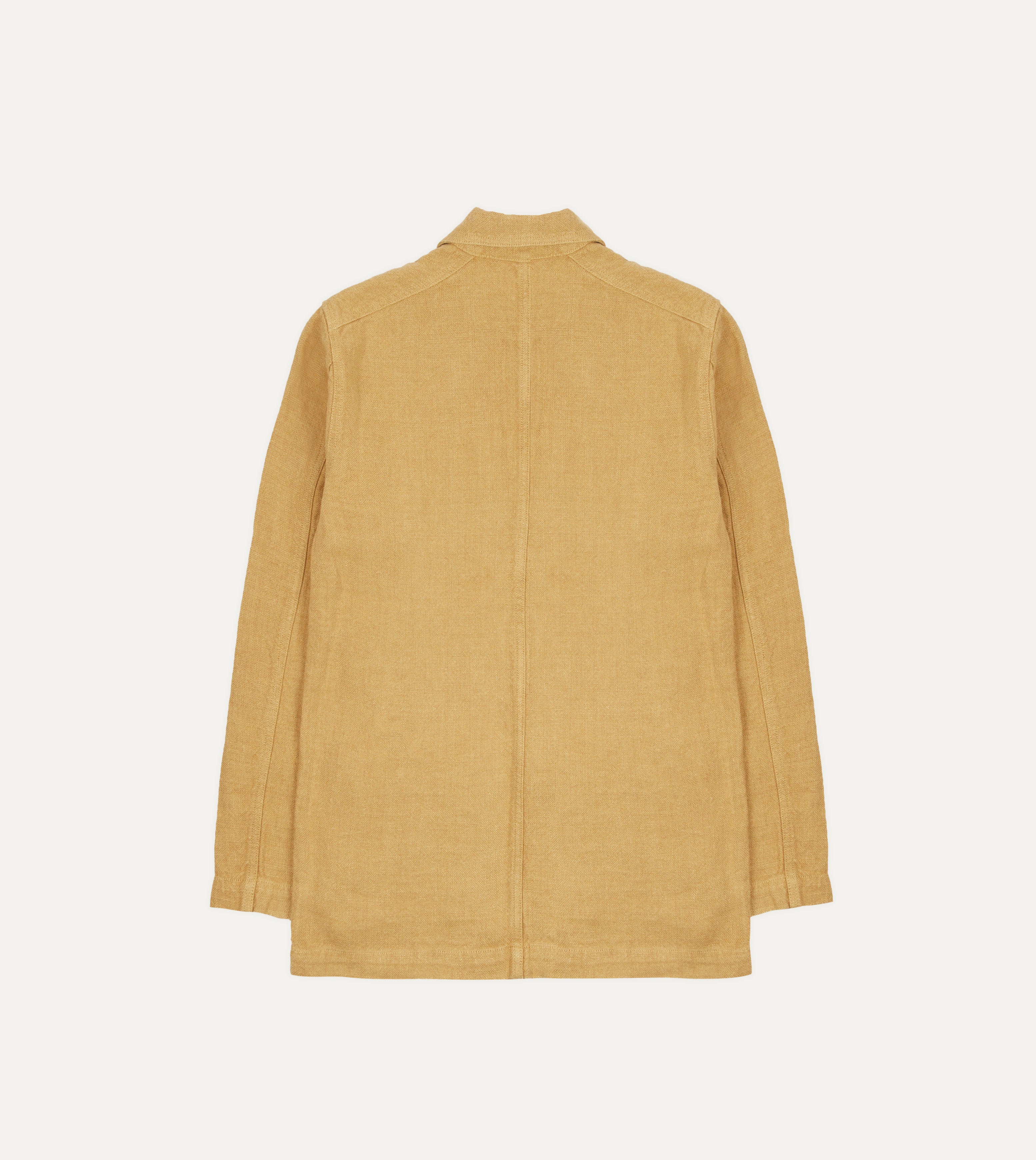 Men's Sand Linen Five-Pocket Chore Jacket - Lightweight Workwear for Outdoor Activities, Gardening, and Casual Wear