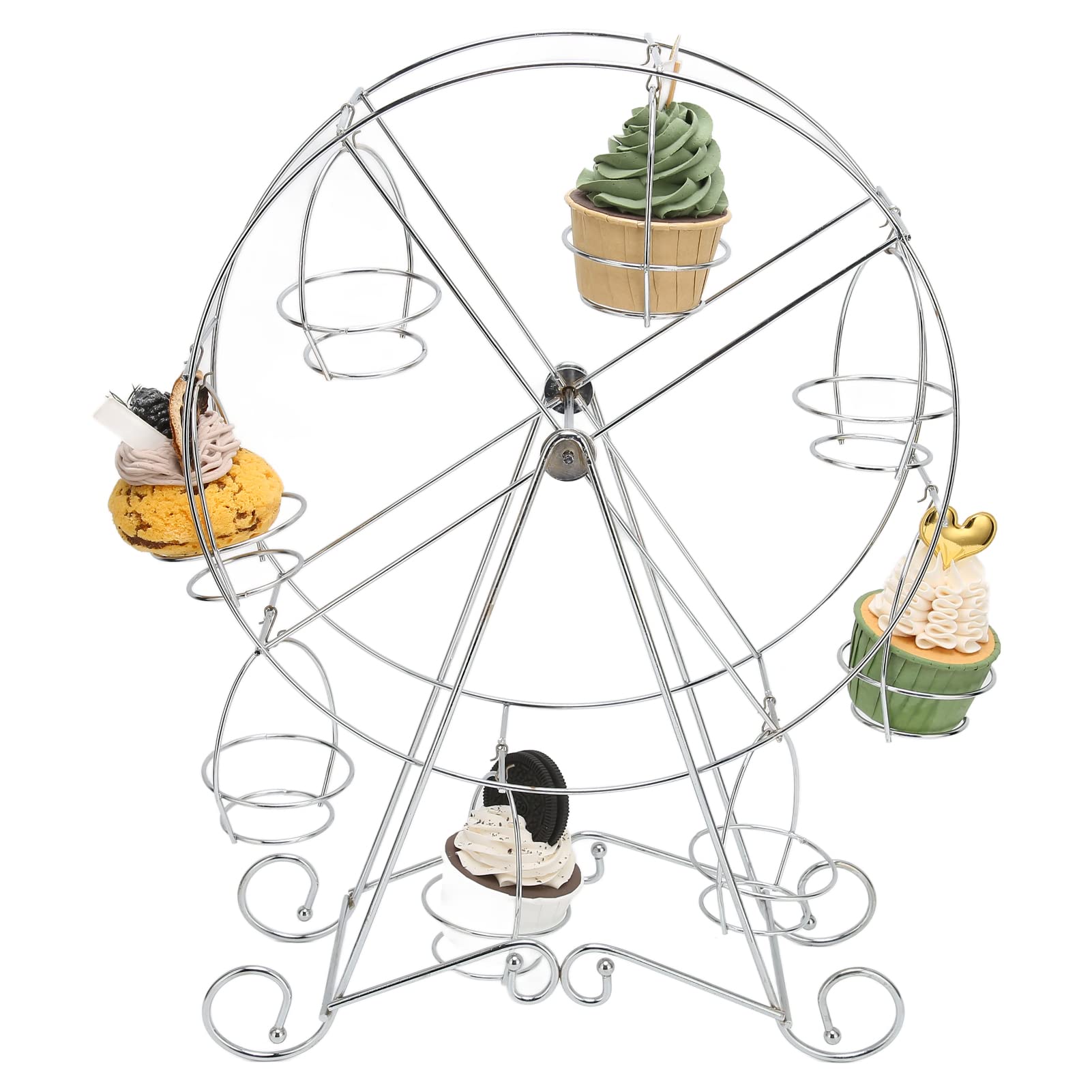 360° Rotating Ferris Wheel Cupcake Stand - 8 Cupcake Display Holder for Weddings, Parties & Events | Durable Dessert Serving Tray for Cupcakes, Cookies & Pastries | Perfect for Birthday Celebrations, Baby Showers & Buffet Displays