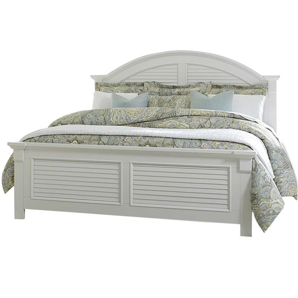Home Square 2-Piece King Size Bedroom Set - Summer House Style Panel Bed with Matching Nightstand | Perfect for Master Bedrooms & Guest Rooms
