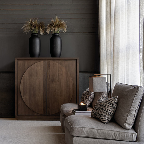 Artwood Landon Walnut Cabinet - Modern Storage Solution for Kitchen, Bathroom & Living Room Organization