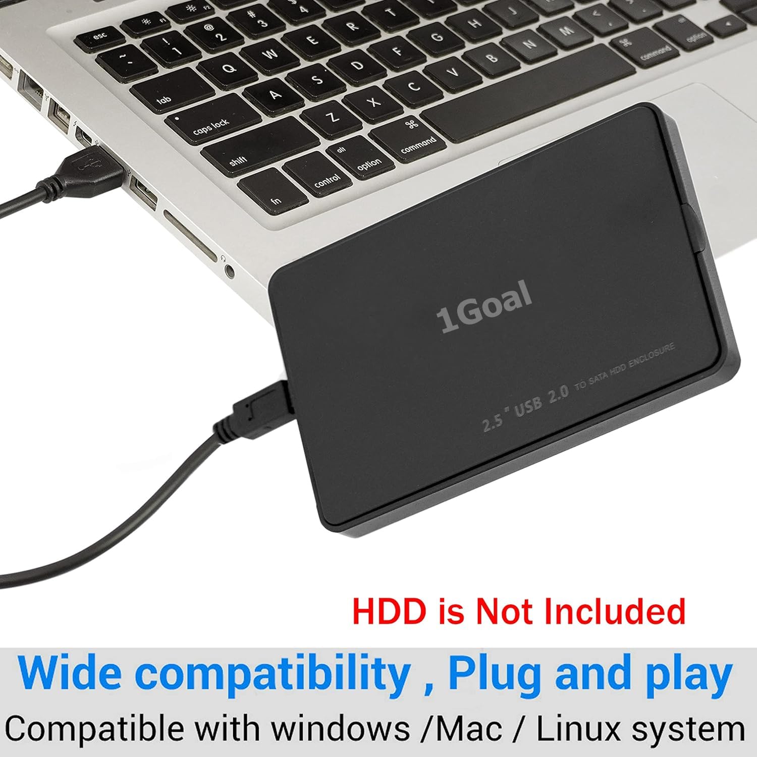 1Goal USB 2.0 to SATA External Hard Drive Enclosure for 2.5