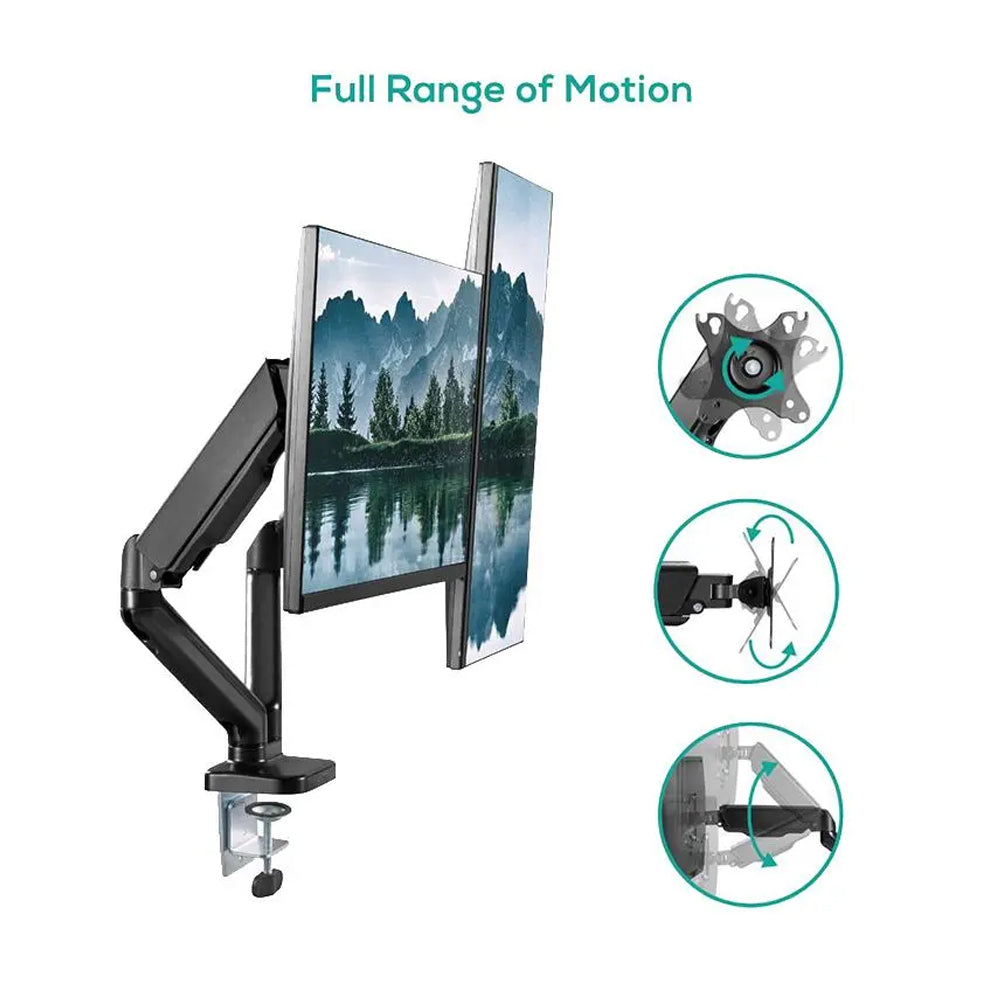 Activiva 17-32 Inch Dual Monitor Gas Spring Mount Stand with Steel Arm - Perfect for Home Office, Gaming Setup & Workspace Ergonomics