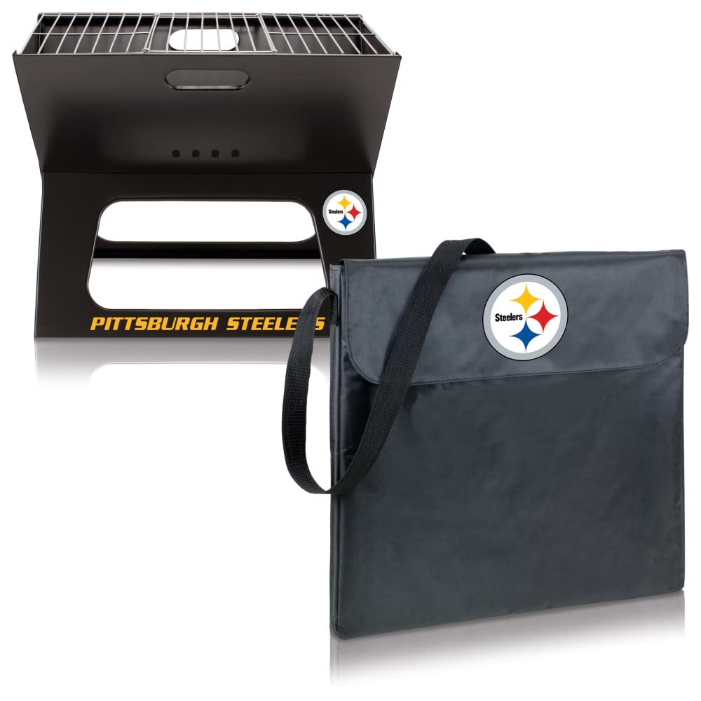 Portable NFL X-Grill Charcoal BBQ Grill for Camping, Tailgating & Outdoor Cooking - Compact Design for Picnics, Backyard Parties & Game Day Grilling