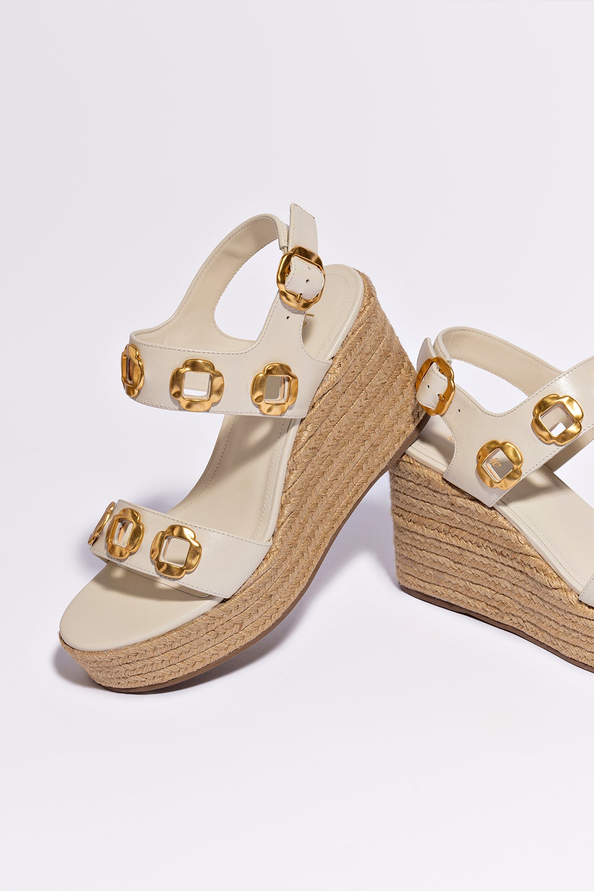 Milan Ivory Leather Espadrilles - Women's Casual Summer Shoes for Beach, Vacation & Everyday Wear