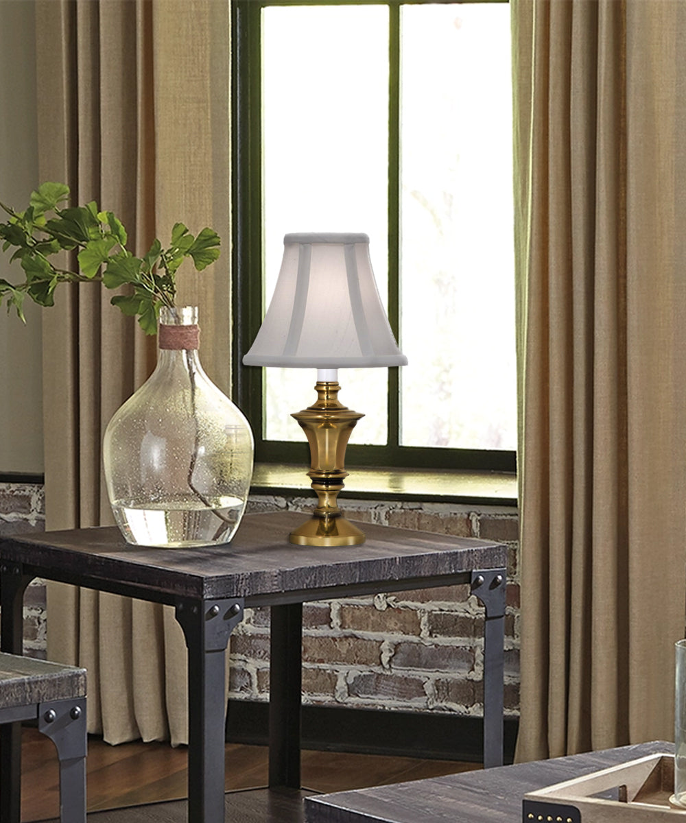 Stiffel 11H Burnished Brass Signature Candle Lamp with On/Off Switch - Elegant Table Lamp for Living Room, Bedroom, or Office Decor