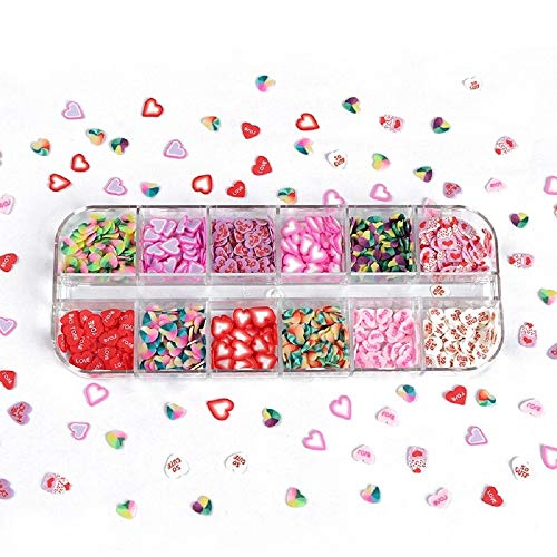 Valentine's Day Heart Nail Art Decorations - Love Themed Nail Flakes & Polish Accessories for Manicure - Perfect for Romantic Dates, Weddings, and Special Occasions