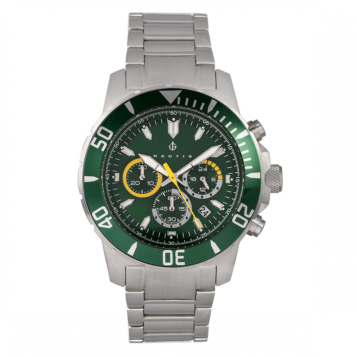 Nautis Dive Chrono 500 Waterproof Chronograph Bracelet Watch for Men - Professional Diving, Swimming & Outdoor Sports