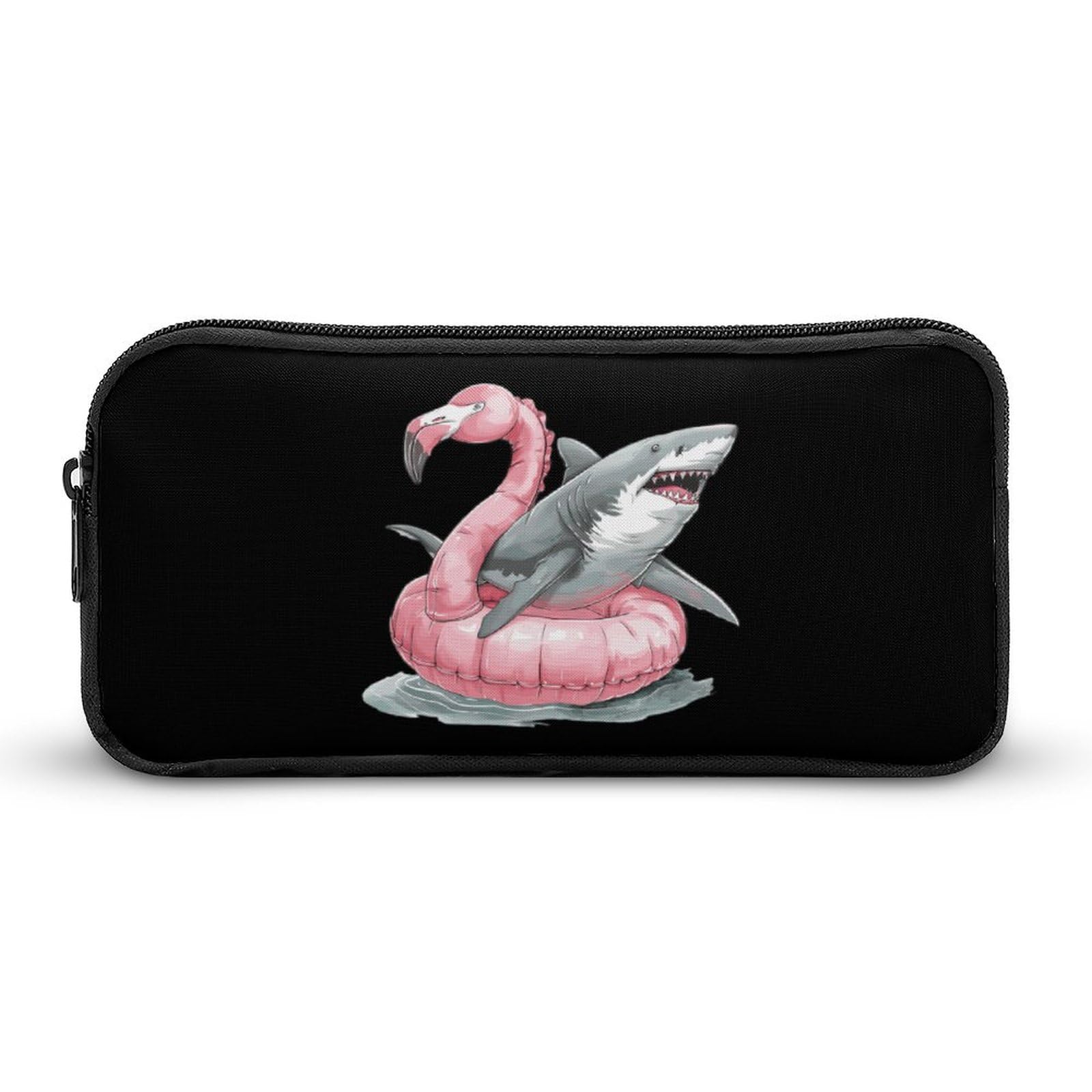 Durable Pool Flamingo Shark Pencil Case - Large Capacity Waterproof Pen Pouch for School, Office & Travel (Perfect for Students, Teachers & Professionals)