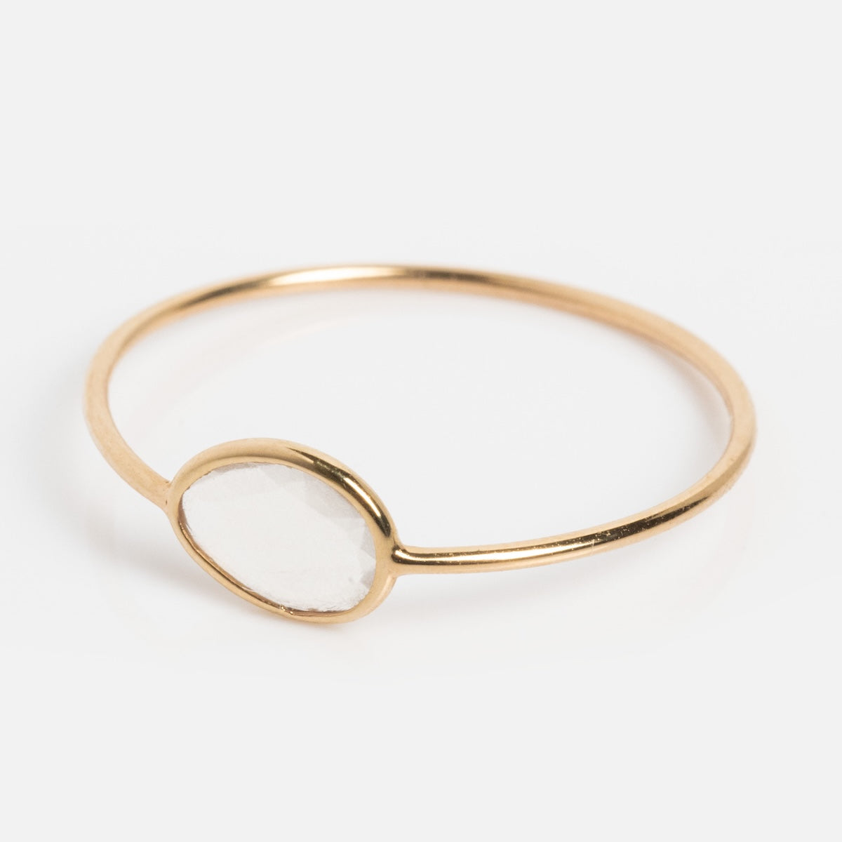 Solid Gold Horizon Moonstone Ring – Elegant Dainty Jewelry for Women, Perfect for Everyday Wear, Gifts & Special Occasions