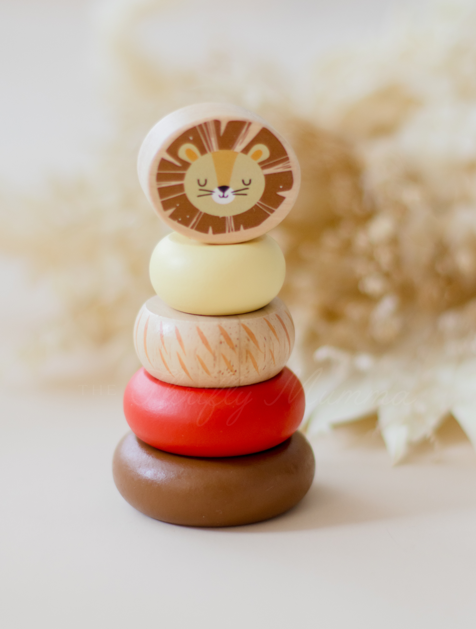 Wooden Jungle Animal Ring Stacker Toy - Montessori Educational Stacking Game for Toddlers 1-3 Years - Perfect for Early Learning & Fine Motor Skills Development - Playroom, Daycare, or Home Use