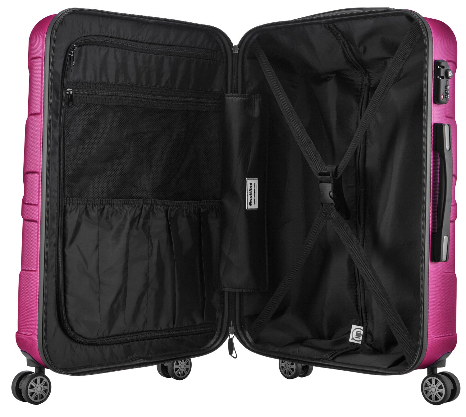 Suitline 3-Piece Pink Luggage Set - Lightweight Spinner Suitcases for Women & Men, Perfect for Travel, Business Trips & Vacations