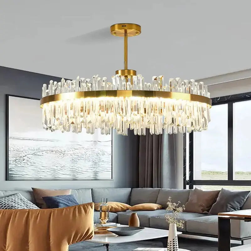 Elegant Cesi Foyer Crystal Chandelier - Black, Silver & Gold Finish - Perfect for Entryway, Dining Room & Luxury Home Decor