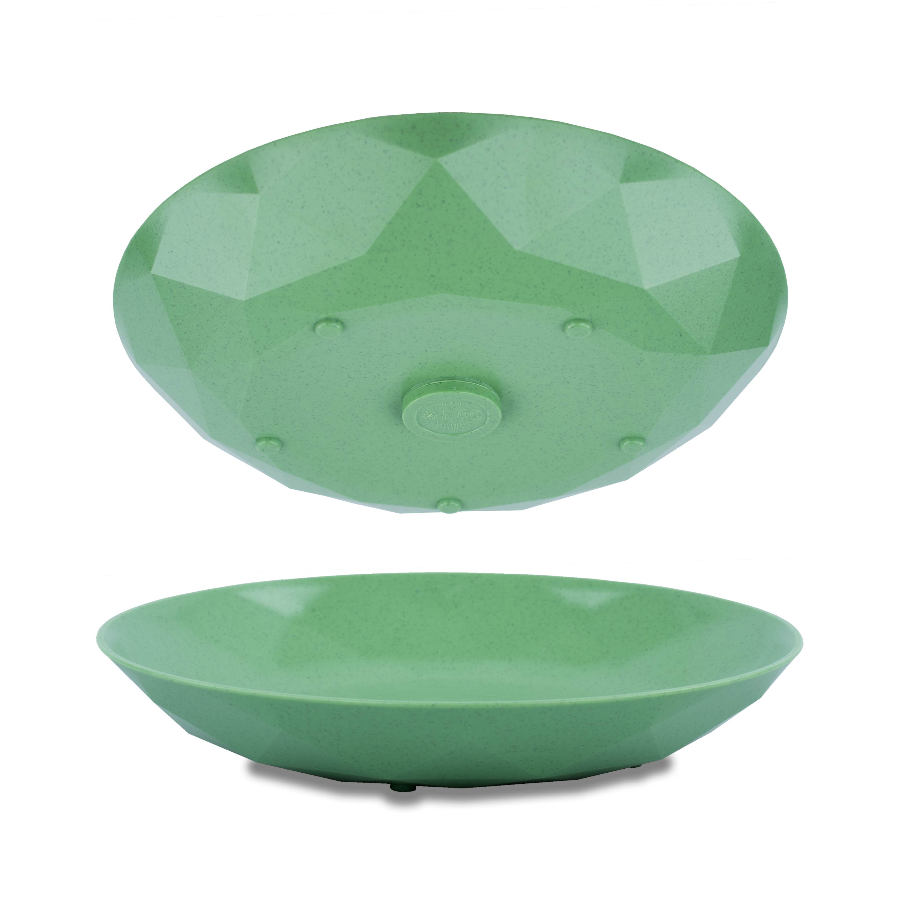 Eco-Friendly Plastic Plates with Magnet - 24 cm Green Dinnerware for Picnics, Camping & Outdoor Dining
