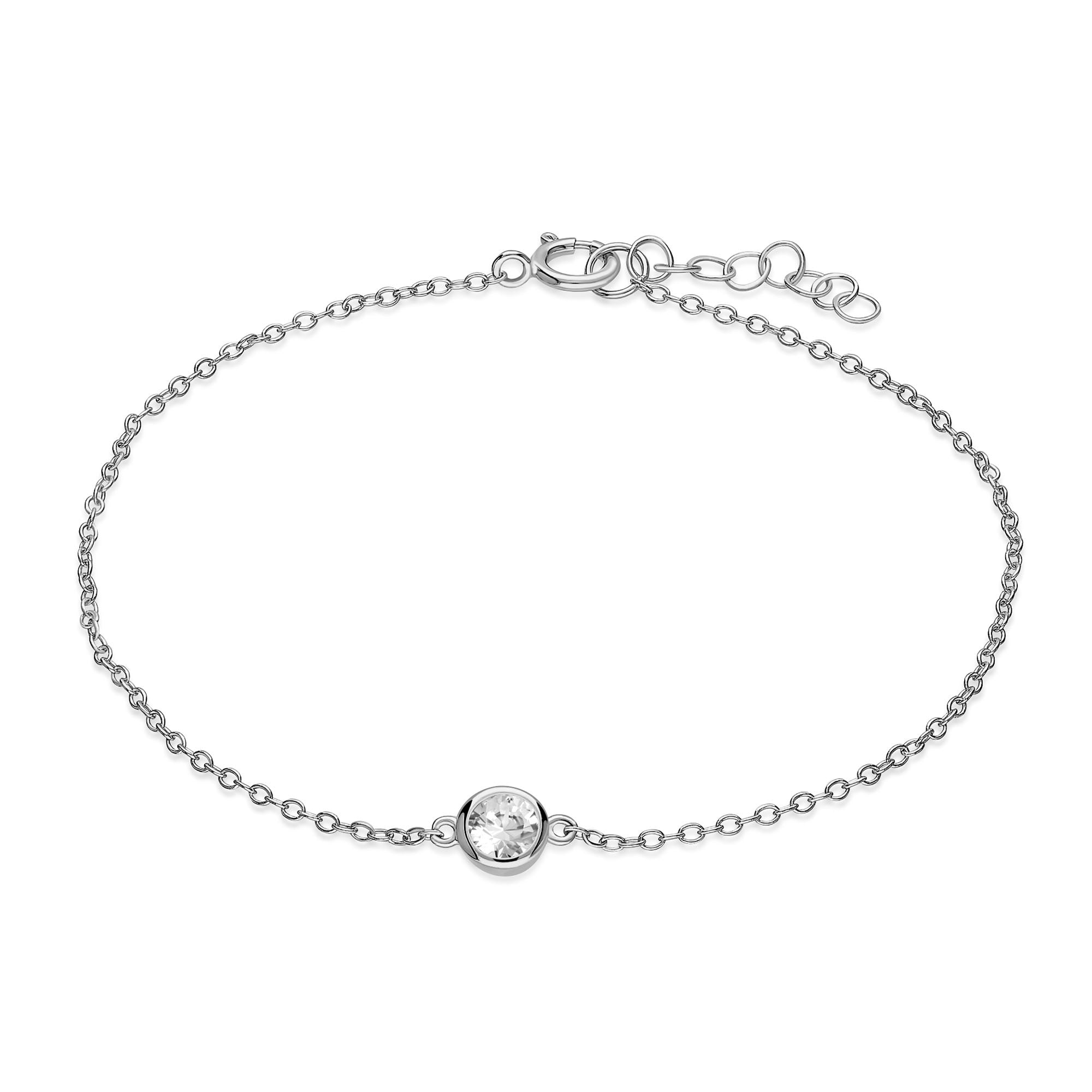925 Sterling Silver Single CZ Bracelet for Women - Elegant Cubic Zirconia Tennis Bracelet | Perfect for Weddings, Parties & Everyday Wear