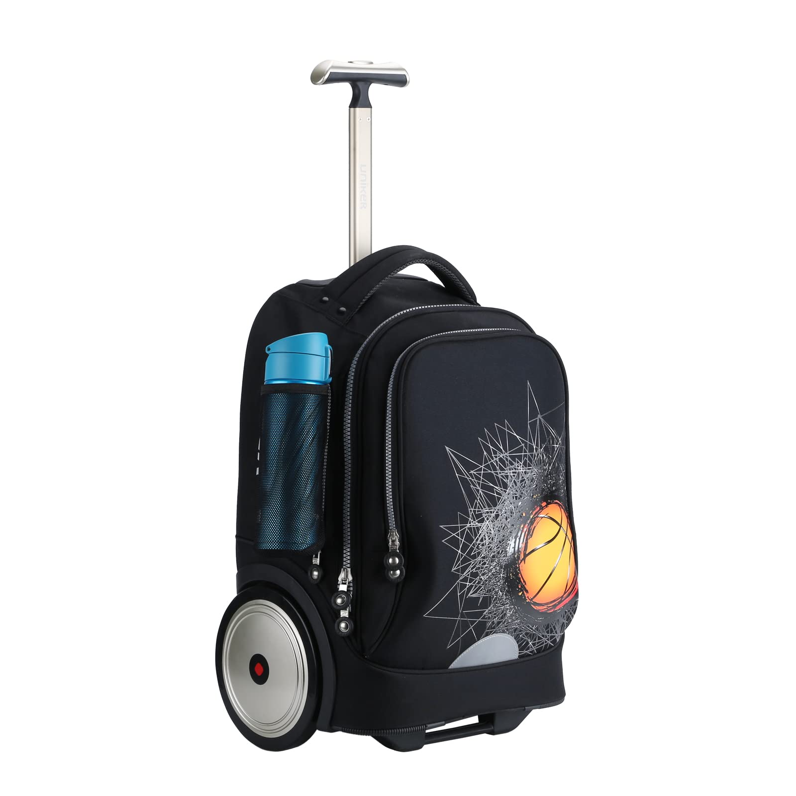 UNIKER 14 Inch Rolling Laptop Backpack with Wheels - 20 Inch Wheeled Computer Bag for Business Travel & Commuting (Basketball Design) - Perfect for Airports, Office & College Campus Use