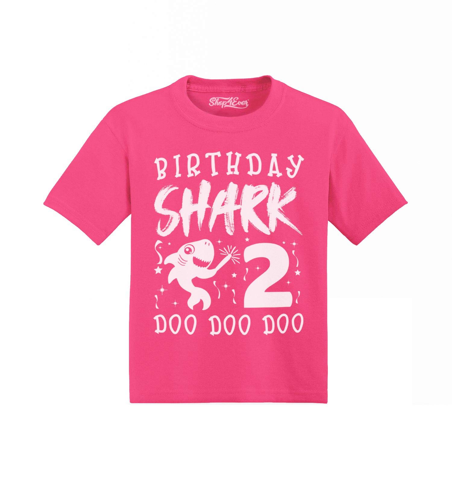 2nd Birthday Shark Toddler Cotton T-Shirt | Cute Kids Birthday Outfit for Boys & Girls | Perfect for Birthday Parties, Photo Shoots & Special Occasions