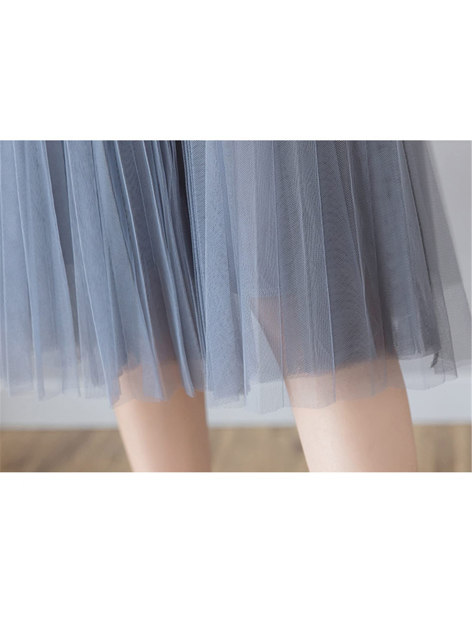 Korean High Waist Tulle Skirt for Women - Solid Color Midi Mesh Pleated Skirt | Spring Summer Fashion | Perfect for Weddings, Parties & Casual Outfits