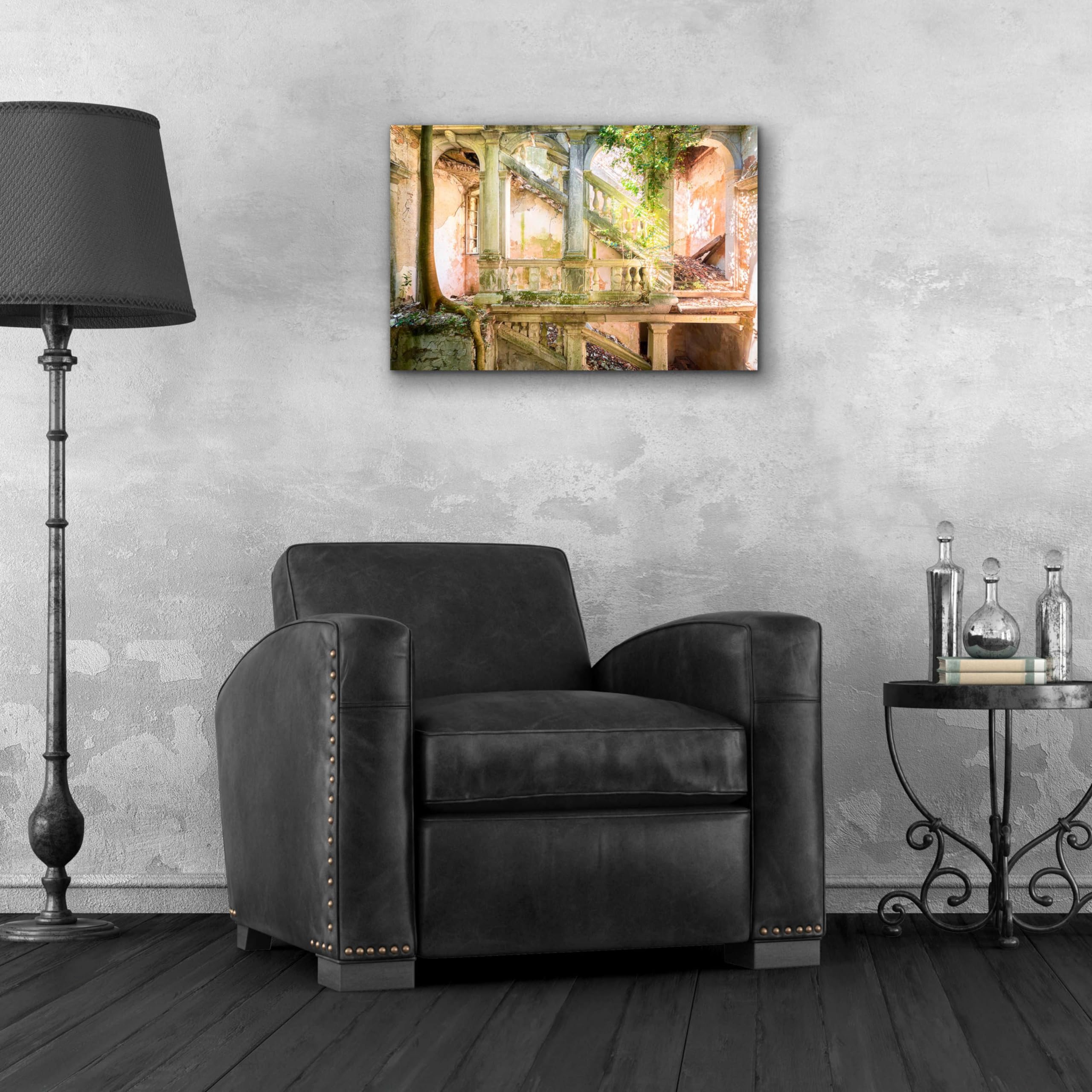 Roman Robroek 'Poetic Villa Ruin' Acrylic Glass Wall Art - 24x16 Inches Modern Abstract Painting for Living Room, Bedroom & Office Decor