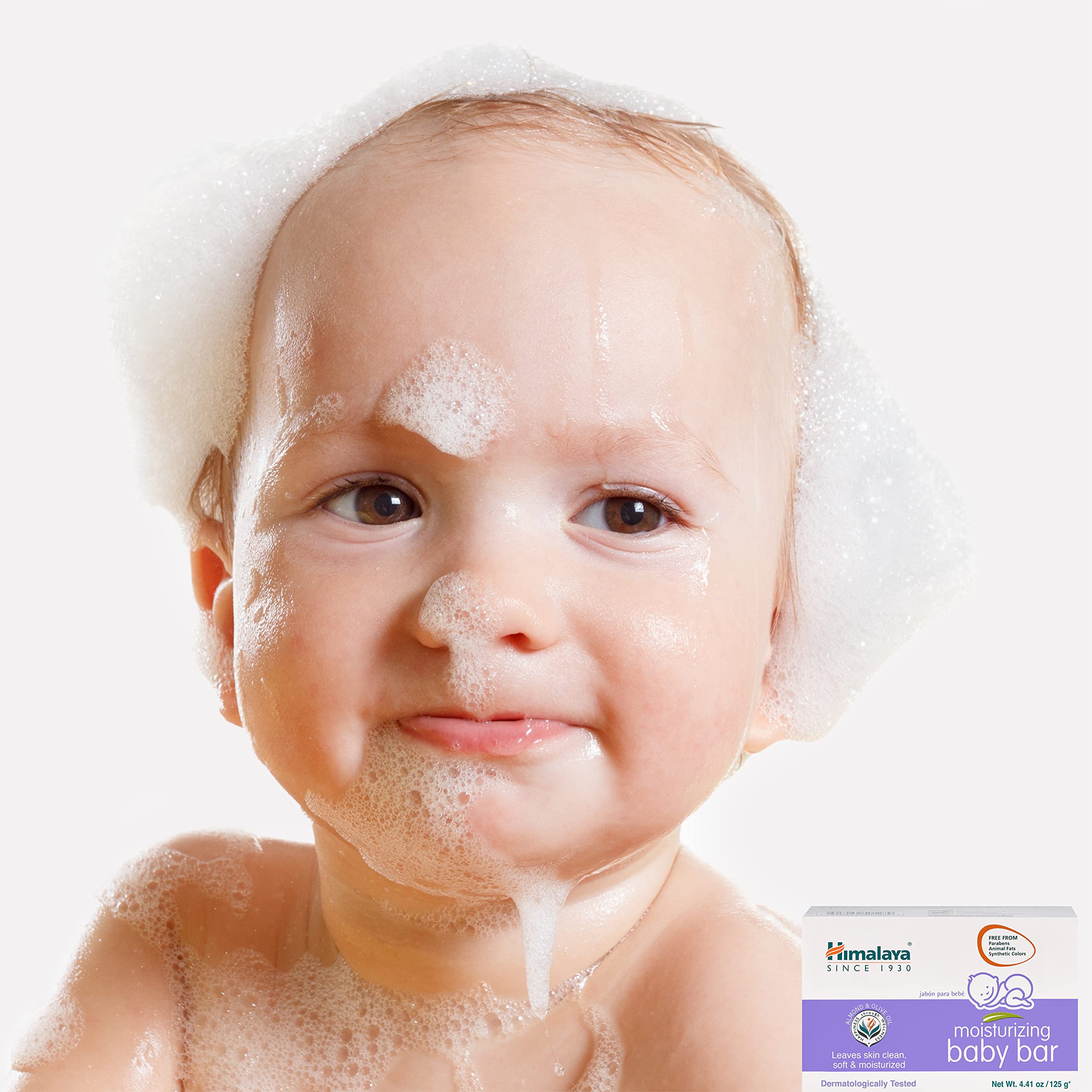 Himalaya Moisturizing Baby Bar Soap - Gentle & Hydrating for Sensitive Skin, 4.41oz (3-Pack) | Ideal for Newborns, Infants & Toddlers Bath Time