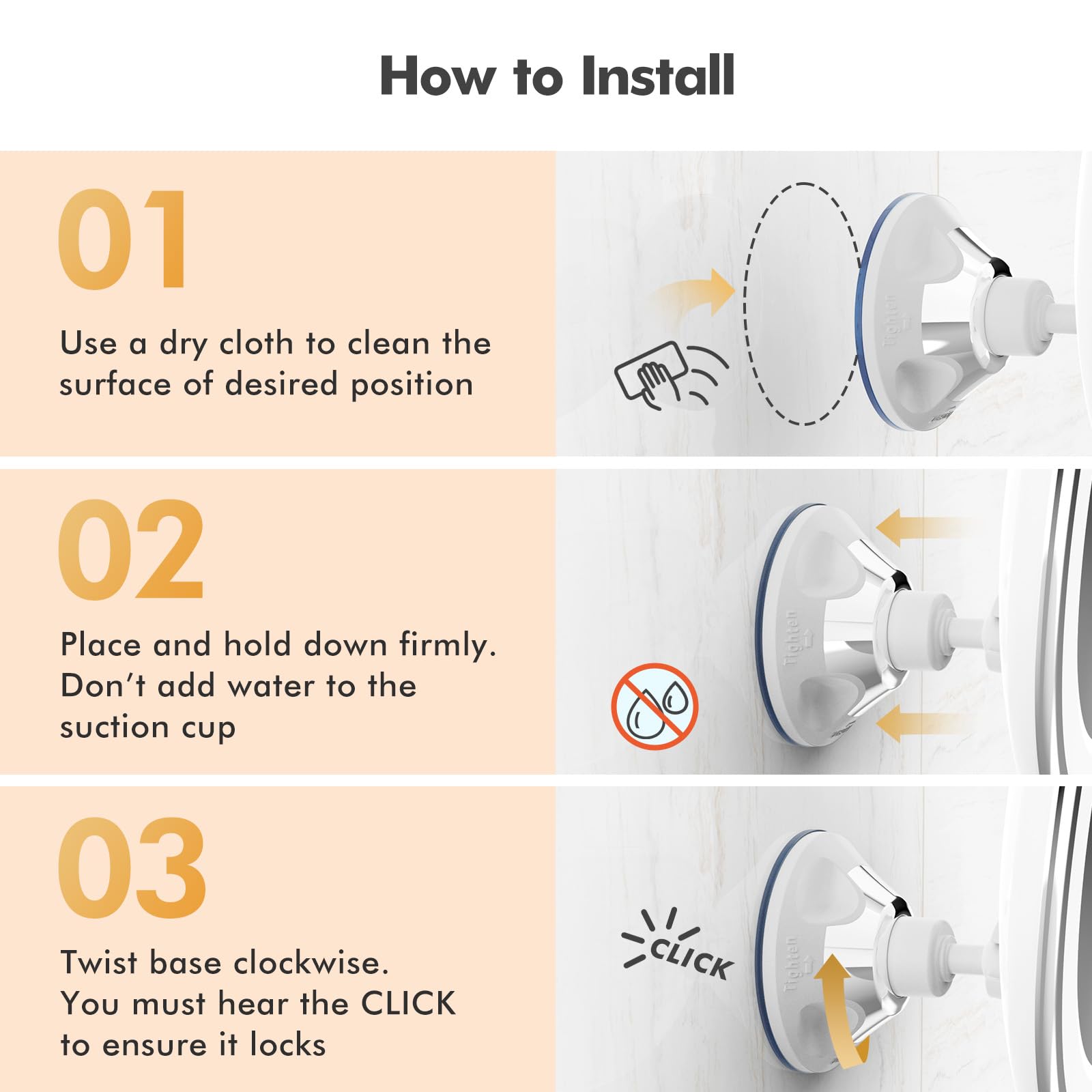 BEAUTURAL 10X LED Makeup Mirror with Suction Cup - 360° Rotation for Bathroom & Travel