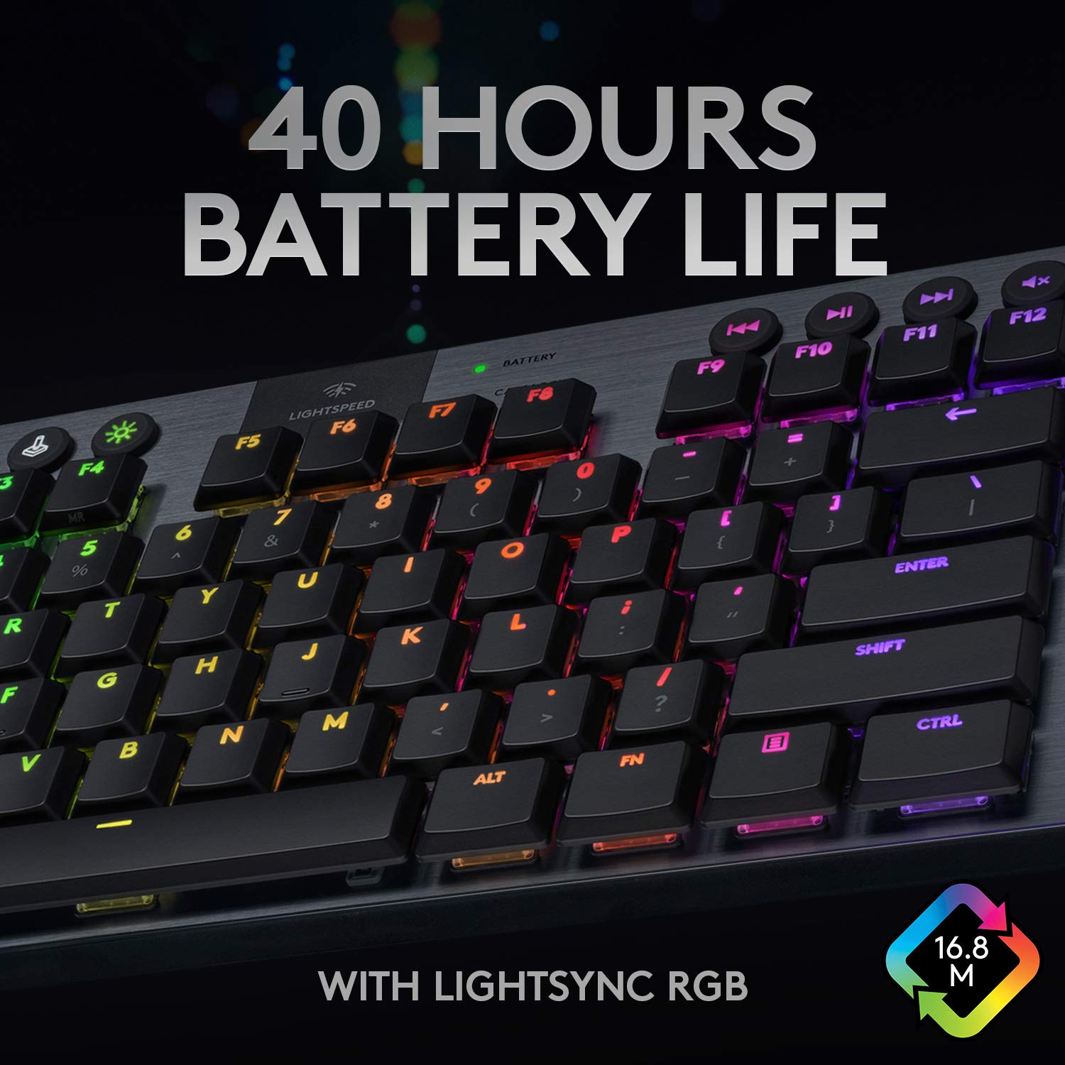 Logitech G915 TKL Tenkeyless Lightspeed Wireless RGB Mechanical Gaming Keyboard - Low Profile Switches, Lightsync RGB, Bluetooth & Wireless Support (Tactile) - Perfect for PC Gaming, Esports & Office Work