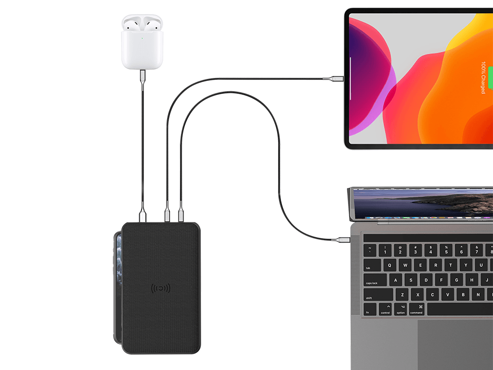 Cygnett ChargeUp Edge+ 27000mAh Portable Laptop Power Bank with Wireless Phone Charger | Fast Charging for MacBook, iPhone, Samsung | Perfect for Travel, Work & Outdoor Adventures