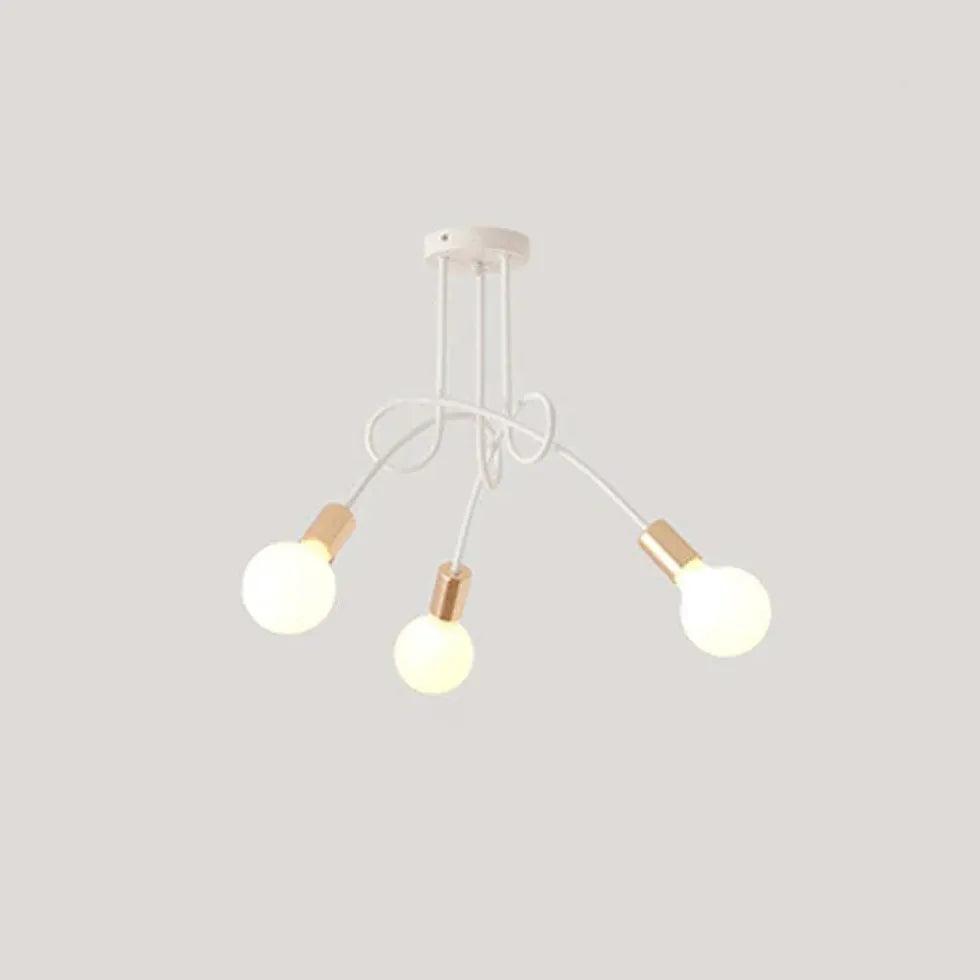 Elegant White Multi-Bulb Entwined Ceiling Light Fixture - Perfect for Living Room, Bedroom, and Dining Room Lighting Decor