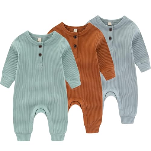 3pack Long Sleeve Blue +Green+tan