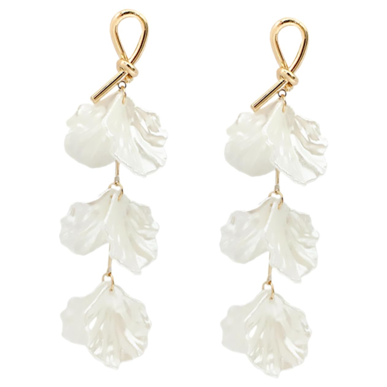 SOIMISS Women's Fashion Earrings - 1 Pair Dangle Earrings with Petal Shape Studs for Women | Elegant Jewelry for Parties, Weddings & Daily Wear