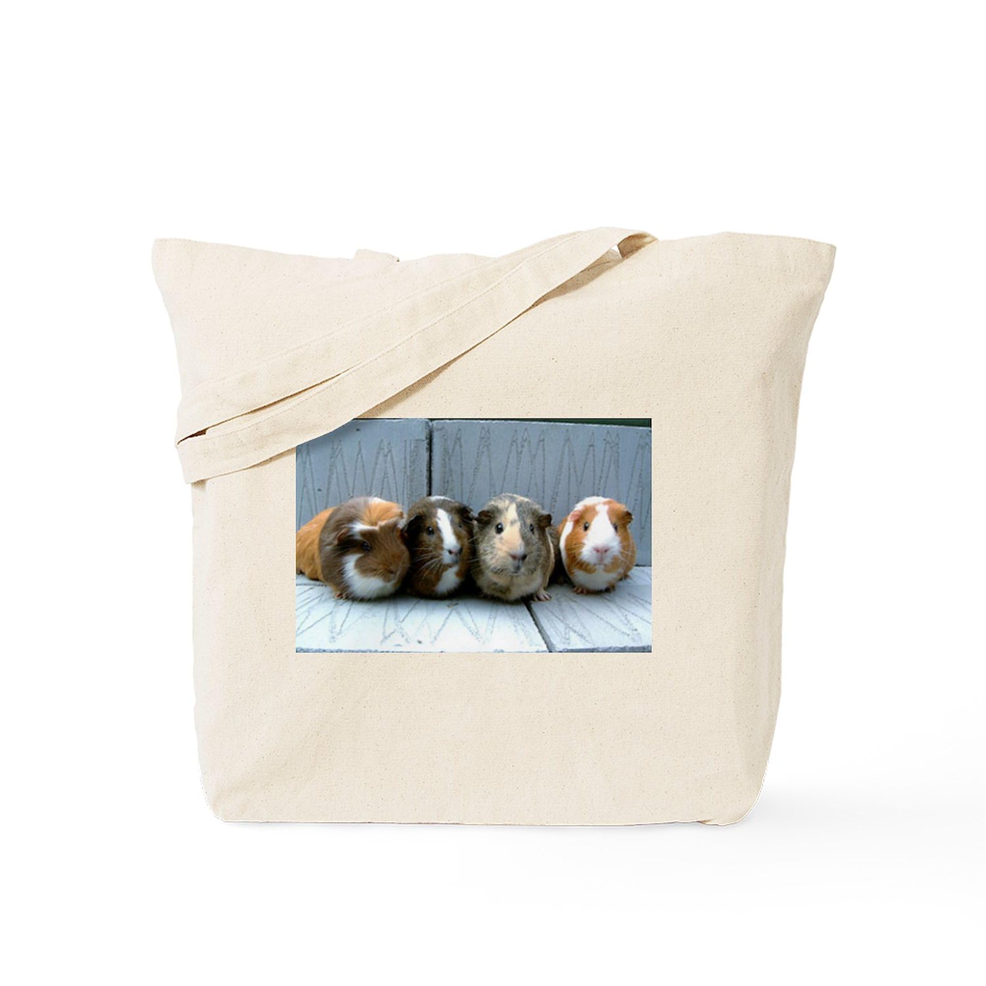 Guinea Pig Tote Bag - Natural Canvas Reusable Shopping Bag for Groceries, Beach & Everyday Use | Eco-Friendly Cotton Tote with Cute Animal Design