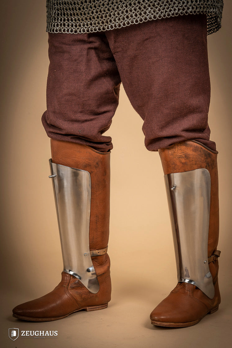 1.6mm Full Leg Armor - Polished Stainless Steel Medieval Knight Leg Protection for LARP, Cosplay & Renaissance Fairs
