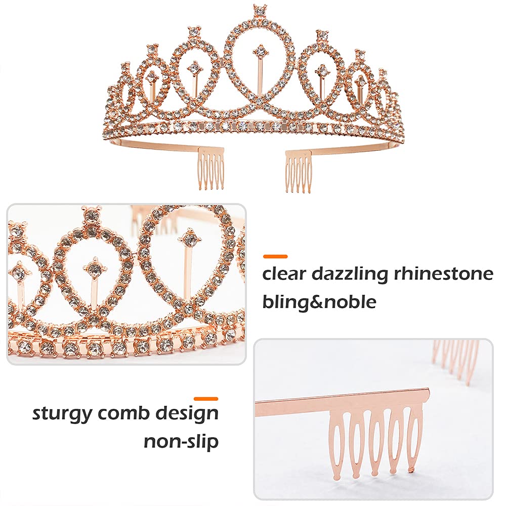 Elegant Birthday Crowns & Tiaras for Women - Glittering Birthday Sash for Queen Celebrations | Perfect for Birthday Parties, Bachelorette Events & Special Occasions