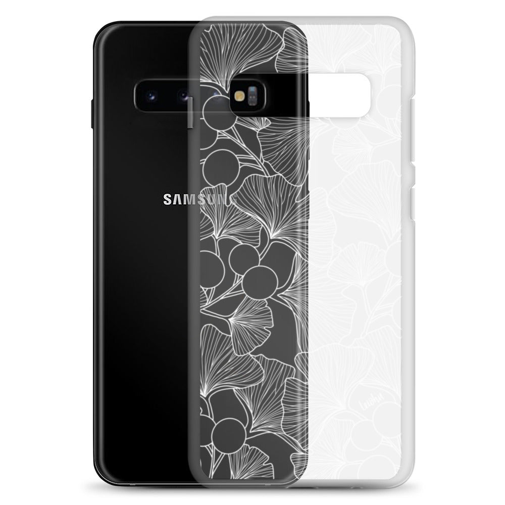 Premium Gingko Clear Case for Samsung Galaxy - Slim Protective Phone Cover for Everyday Use, Travel & Work
