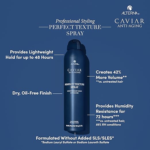Alterna Caviar Anti-Aging Perfect Texture Spray 6.5 oz - Volumizing & Heat Protectant Hair Styler for Fine, Thin Hair - Perfect for Daily Styling & Special Occasions