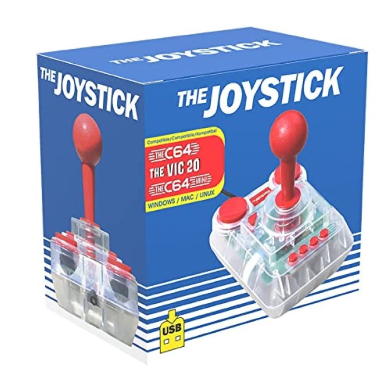 C64 Micro Switch Joystick - Clear UK Edition for Retro Gaming
