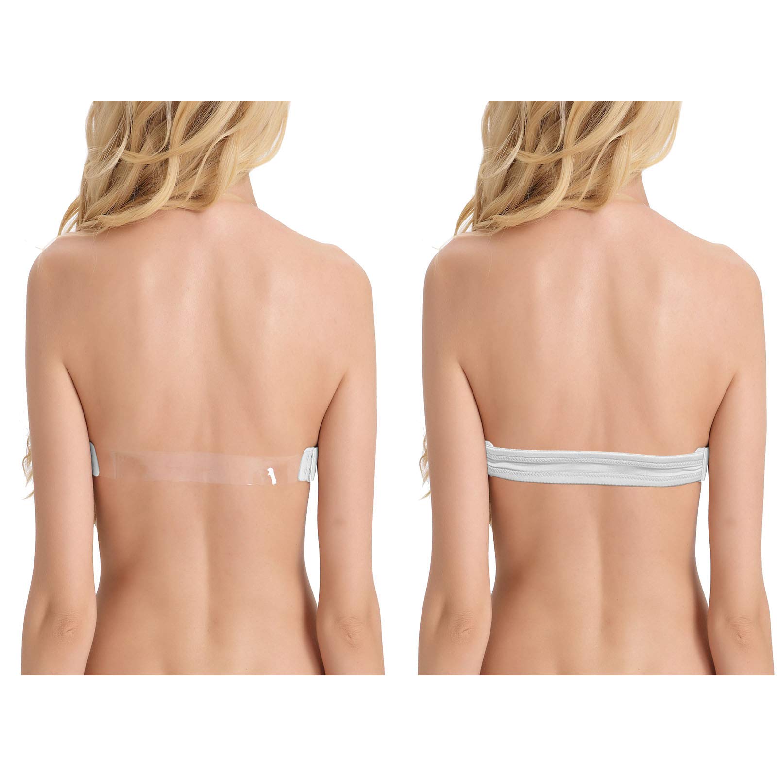 Strapless Clear Back Bra for Backless Wedding Dresses | Convertible Halter Top Bras with Transparent Invisible Straps | Perfect for Bridal Gowns, Evening Wear & Formal Events