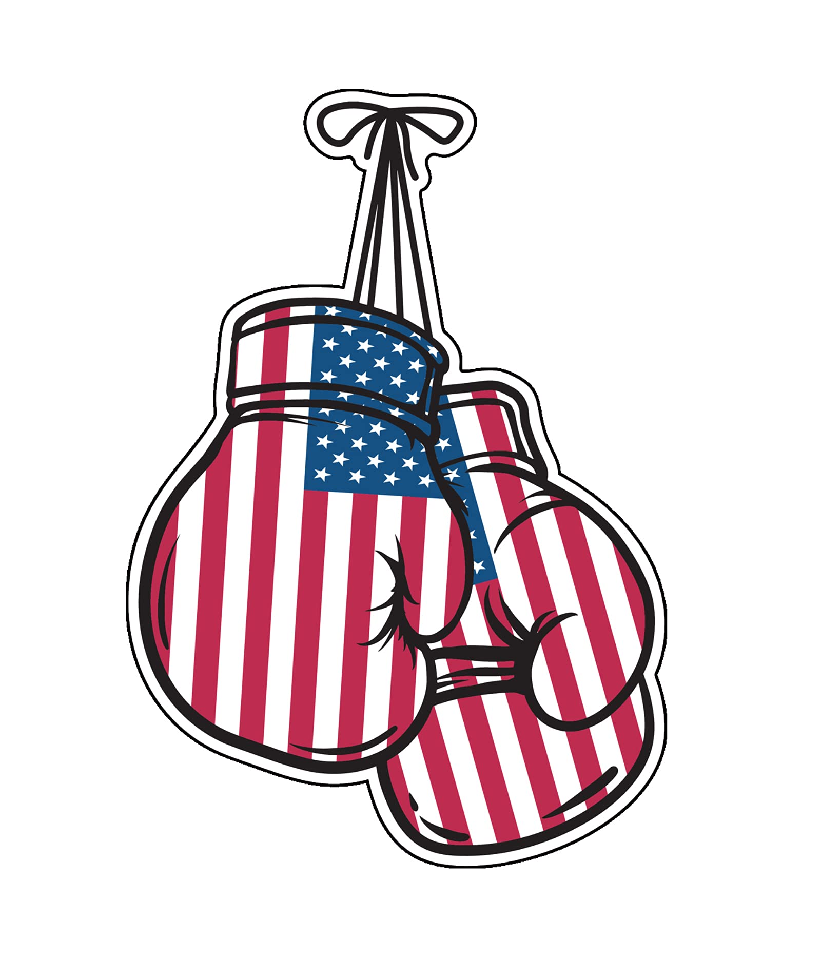WickedGoodz Patriotic American Flag Boxing Gloves Vinyl Decal - Durable Bumper Sticker for Laptops, Tumblers, Windows, Cars, Trucks, Walls - Perfect for Home, Gym, and Outdoor Decor