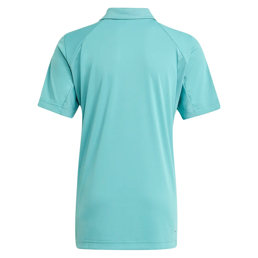 Boys' Club 3 Stripe Tennis Polo Shirt - Powder Teal Color | Comfortable & Stylish Kids' Athletic Top for Tennis, Golf & Casual Wear