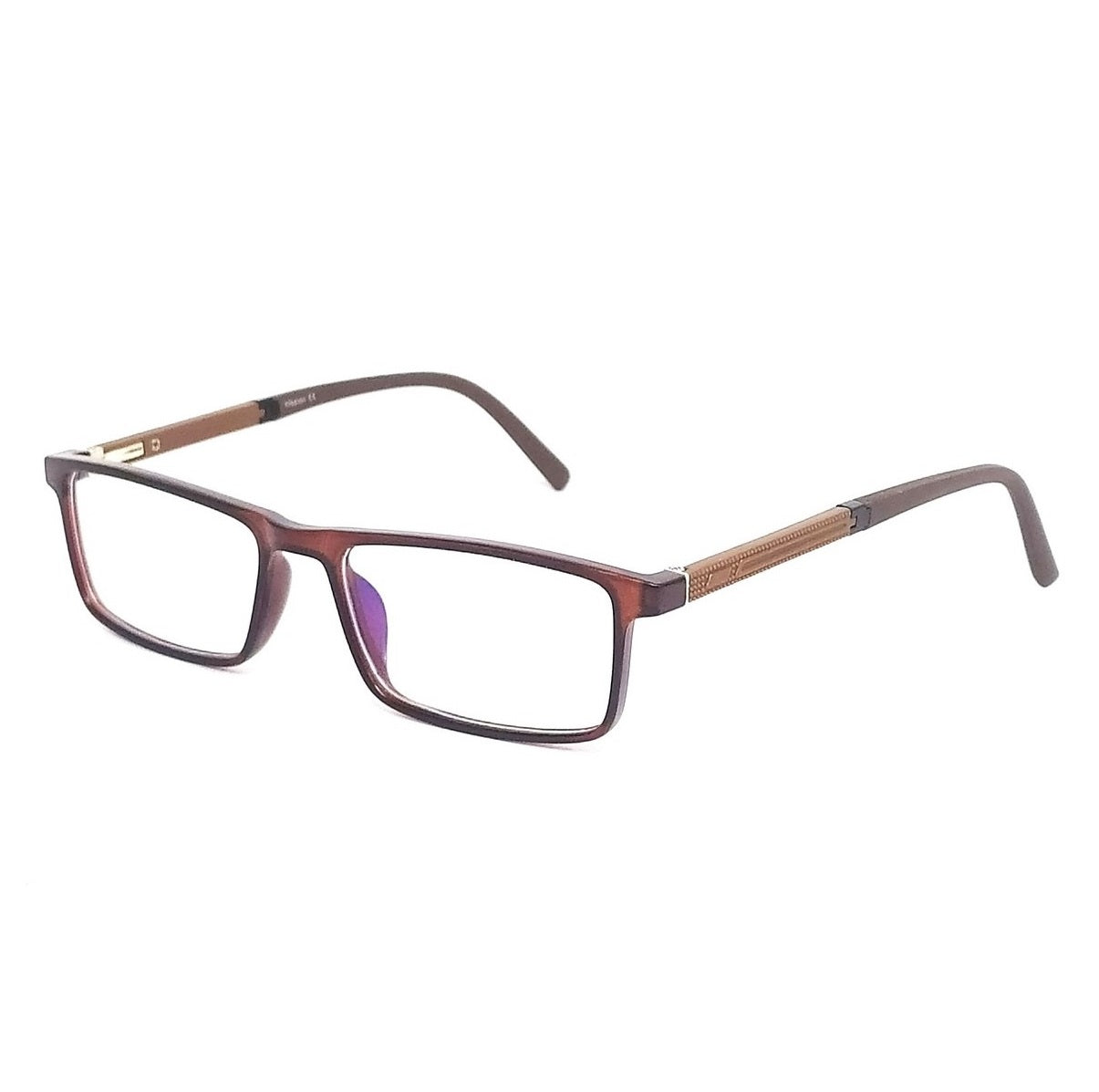 Blue Light Blocking Glasses - Rectangle Anti Glare Computer Glasses with Chashma Frame (66005) for Eye Strain Relief - Perfect for Office Work, Gaming & Screen Time