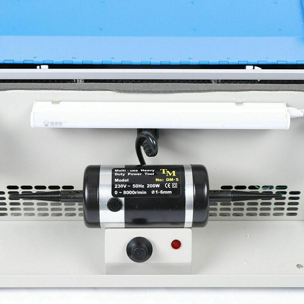 200W Jewelry Polishing Buffing Machine with Dust Collector & LED Light, 110V 0-8000 RPM Multifunctional Bench Grinder for Gemstones, Rocks, Metals - Perfect for Jewelry Making, Lapidary & DIY Craft Projects