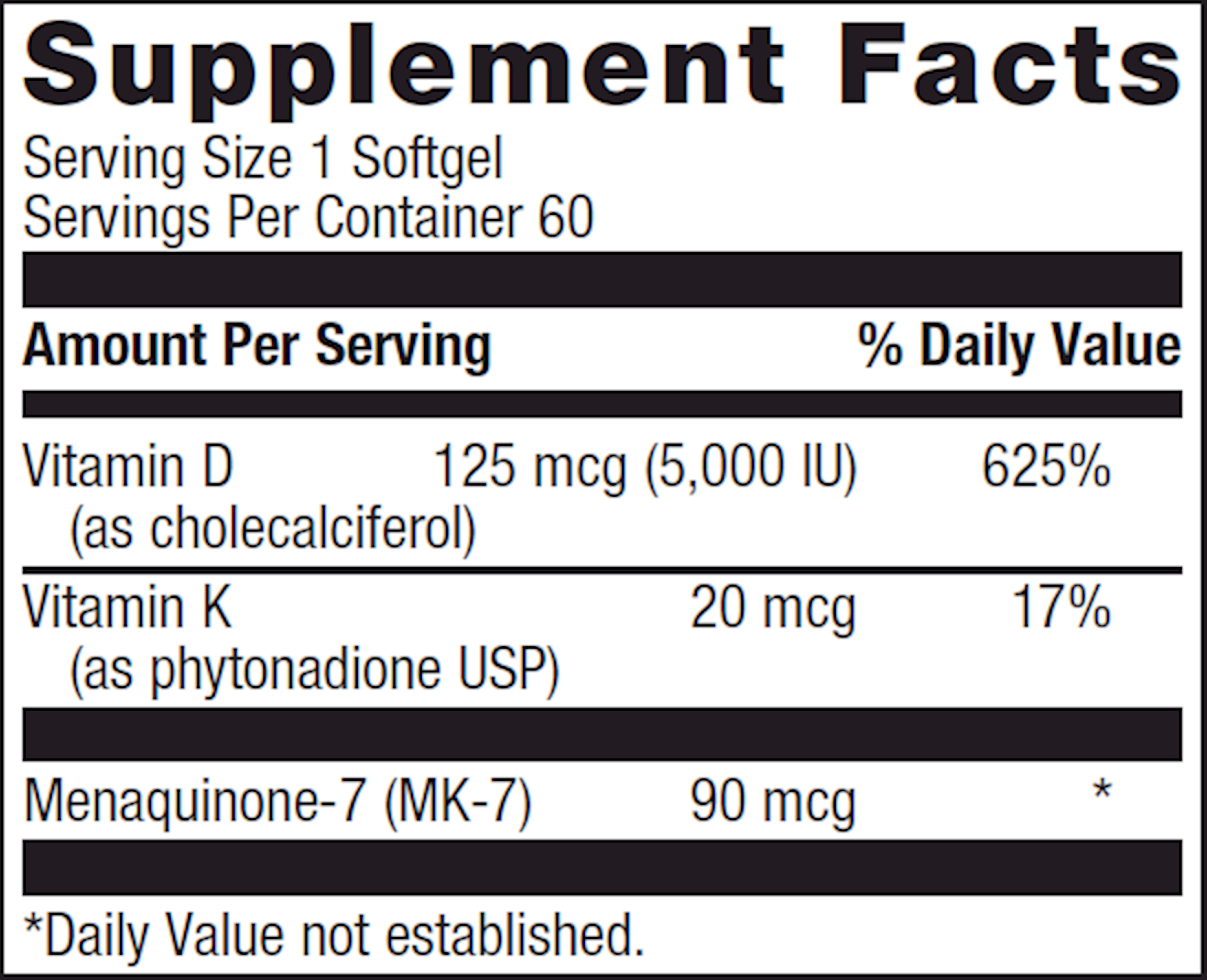 Meta D3 5000 IU Vitamin D3 Supplement - 60 Softgels for Immune Support & Bone Health - Perfect for Daily Wellness & Indoor Lifestyle