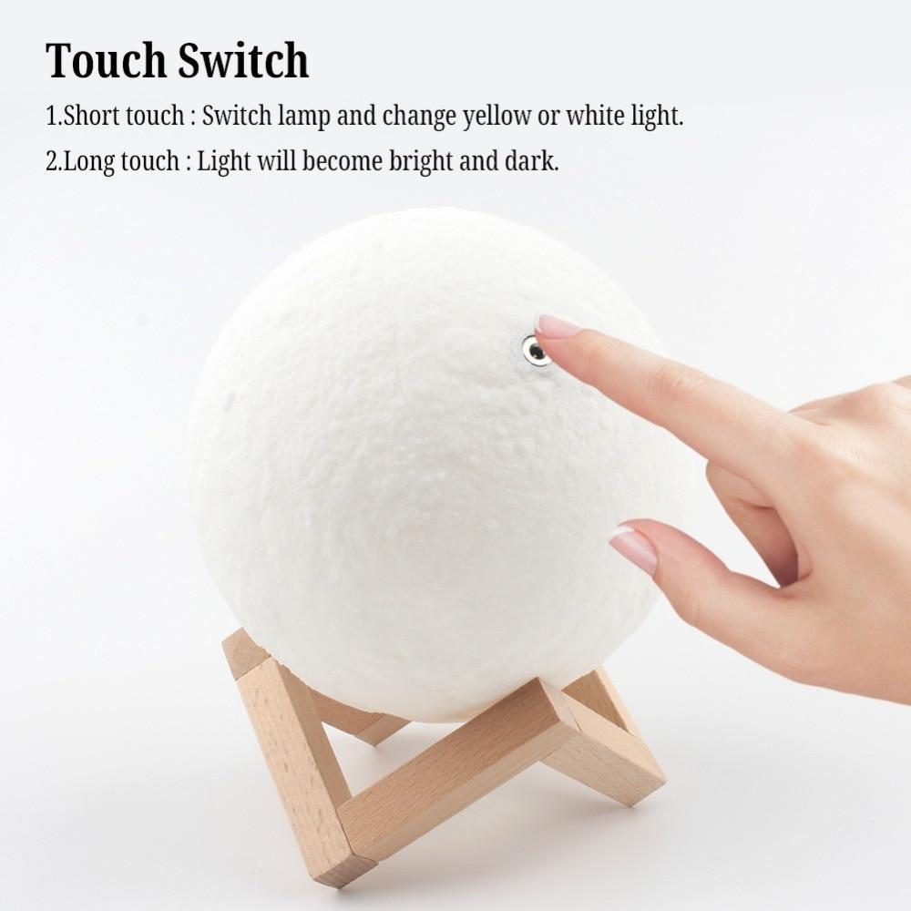 3D Printed Moon Lamp - Christmas Decoration, Night Light for Bedroom, Gift for Kids & Adults, Home Decor for Holidays & Romantic Nights