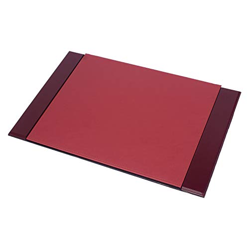 Premium 8-Piece Leather & Wood Desk Set with Double Tray, Desk Organizer & Personalized Desk Mat - Claret Red | Luxury Office Organization for Executives & Home Offices